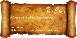 Roszinszky Csongor névjegykártya